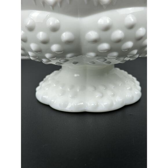 Vintage White Milk Glass Hobnail Pedestal Tapered 6 Candle Holder 7” - Picture 2 of 7